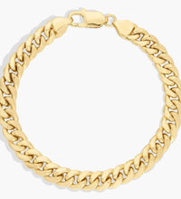 Men’s 14K Yellow Gold Cuban Link Bracelet with Polished Finish

