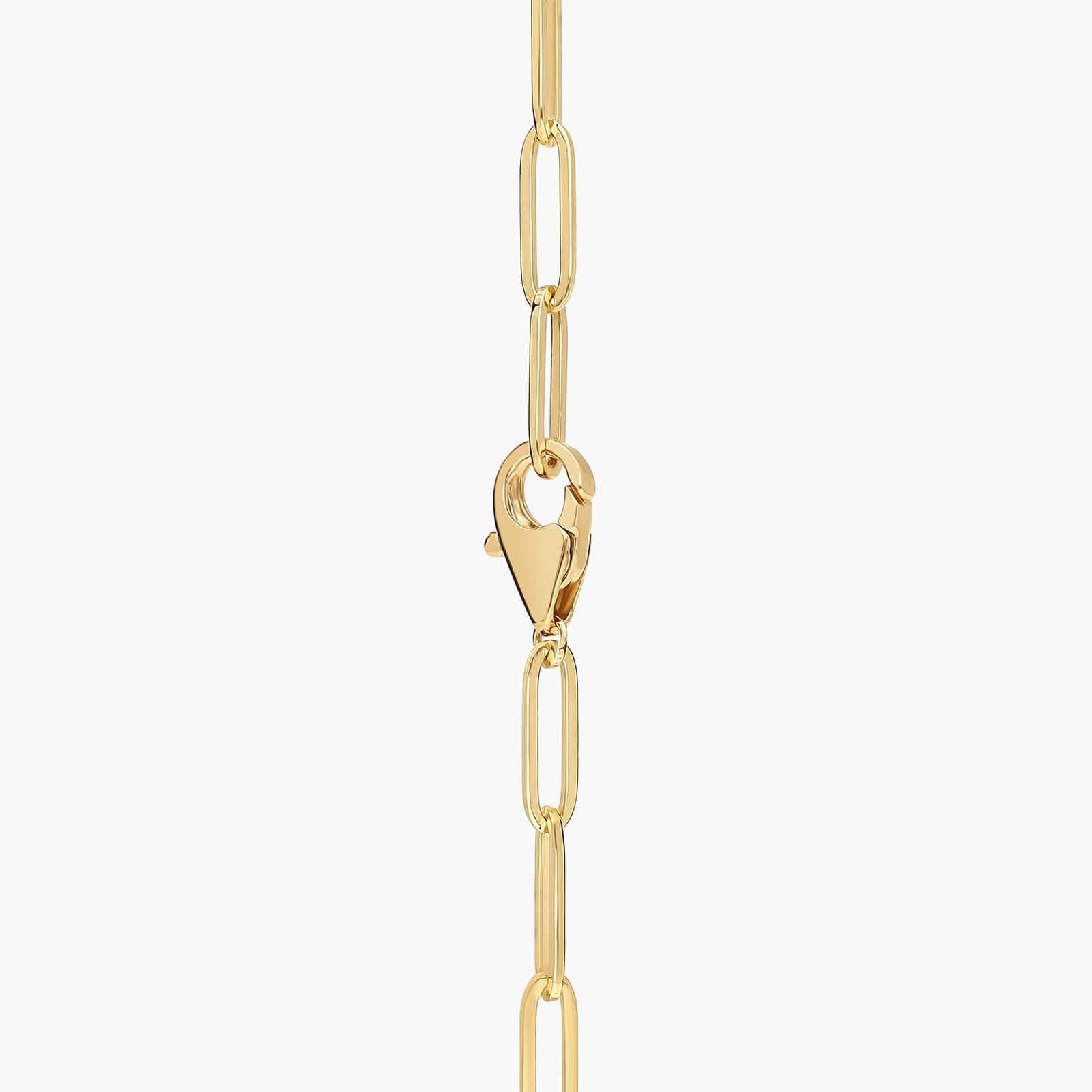 14K Gold Paperclip Lab Diamond Tennis Necklace