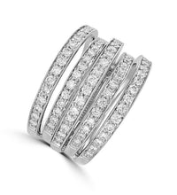14K White Gold Multi-Band Lab-Grown Diamond Statement Ring


