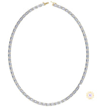 East West Emerald-Cut Lab Diamond Tennis Necklace