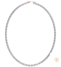 East West Emerald-Cut Lab Diamond Tennis Necklace