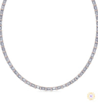 East West Emerald-Cut Lab Diamond Tennis Necklace