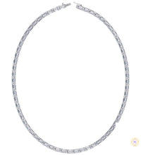 East West Emerald-Cut Lab Diamond Tennis Necklace