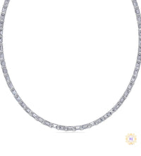 East West Emerald-Cut Lab Diamond Tennis Necklace