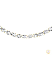 East-West Oval Diamond Tennis Necklace