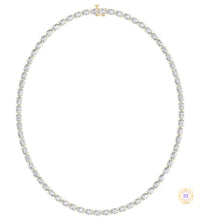 East-West Oval Diamond Tennis Necklace