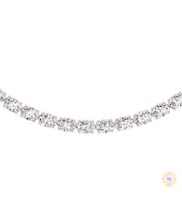 East-West Oval Diamond Tennis Necklace