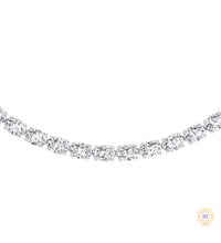 East-West Oval Diamond Tennis Necklace