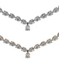 East West Pear-Cut Drop Diamond Tennis Necklace