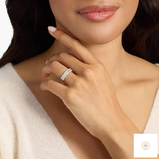 Emerald-Cut Lab Diamond Eternity Band