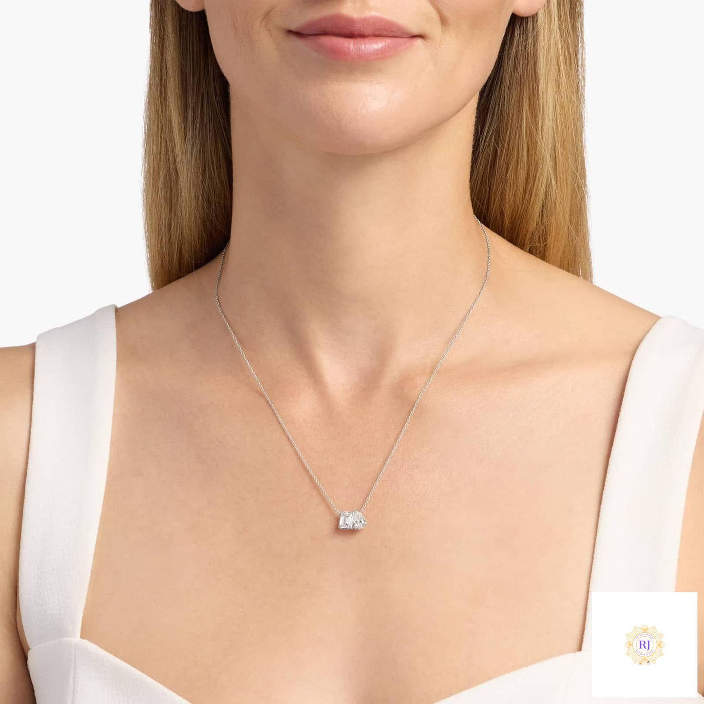 Emerald & Pear Lab Diamond Pendant