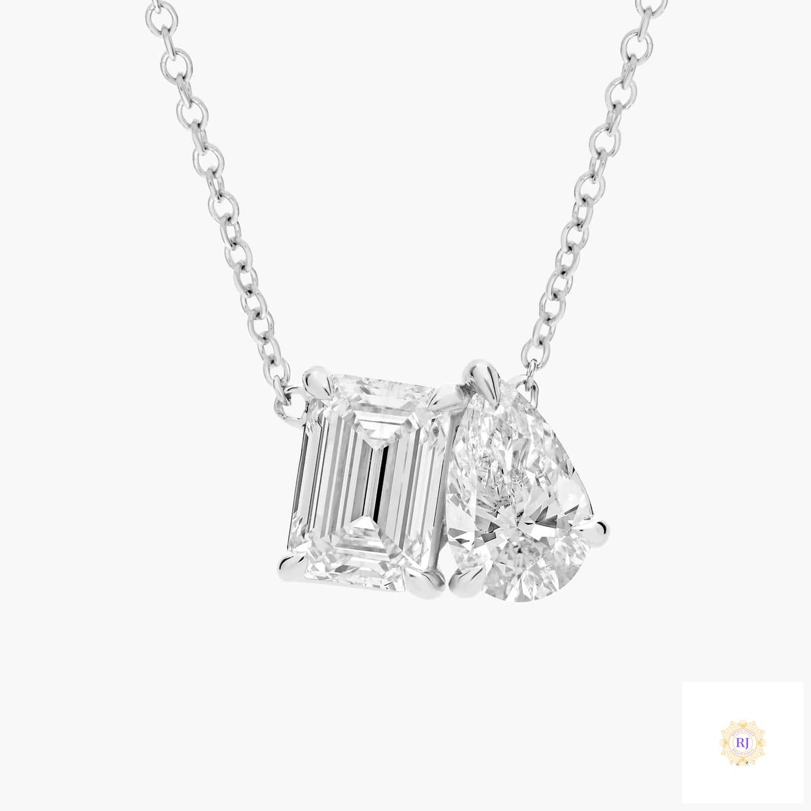 Emerald & Pear Lab Diamond Pendant