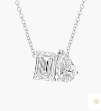 Emerald & Pear Lab Diamond Pendant