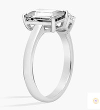 Emerald & Pear Lab Diamond Ring