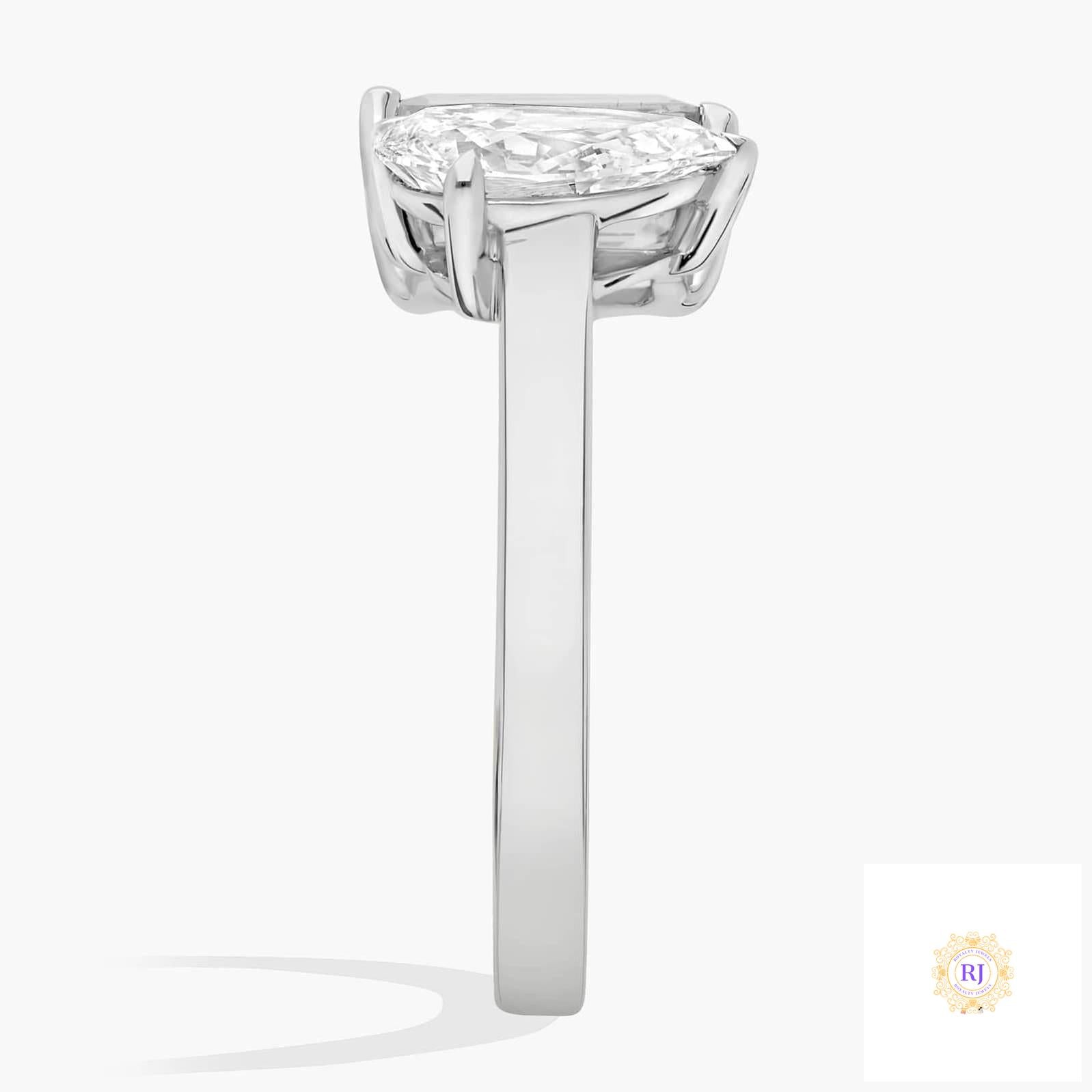 Emerald & Pear Lab Diamond Ring