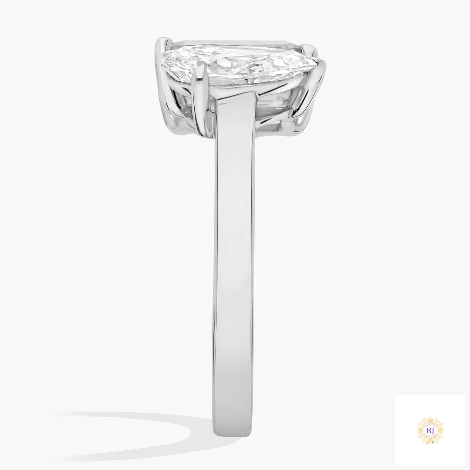 Emerald & Pear Lab Diamond Ring