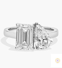 Emerald & Pear Lab Diamond Ring
