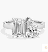 Emerald & Pear Lab Diamond Ring