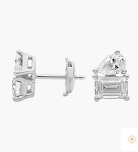Emerald & Pear Lab Diamond Stud Earrings