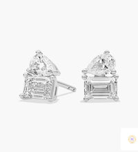 Emerald & Pear Lab Diamond Stud Earrings