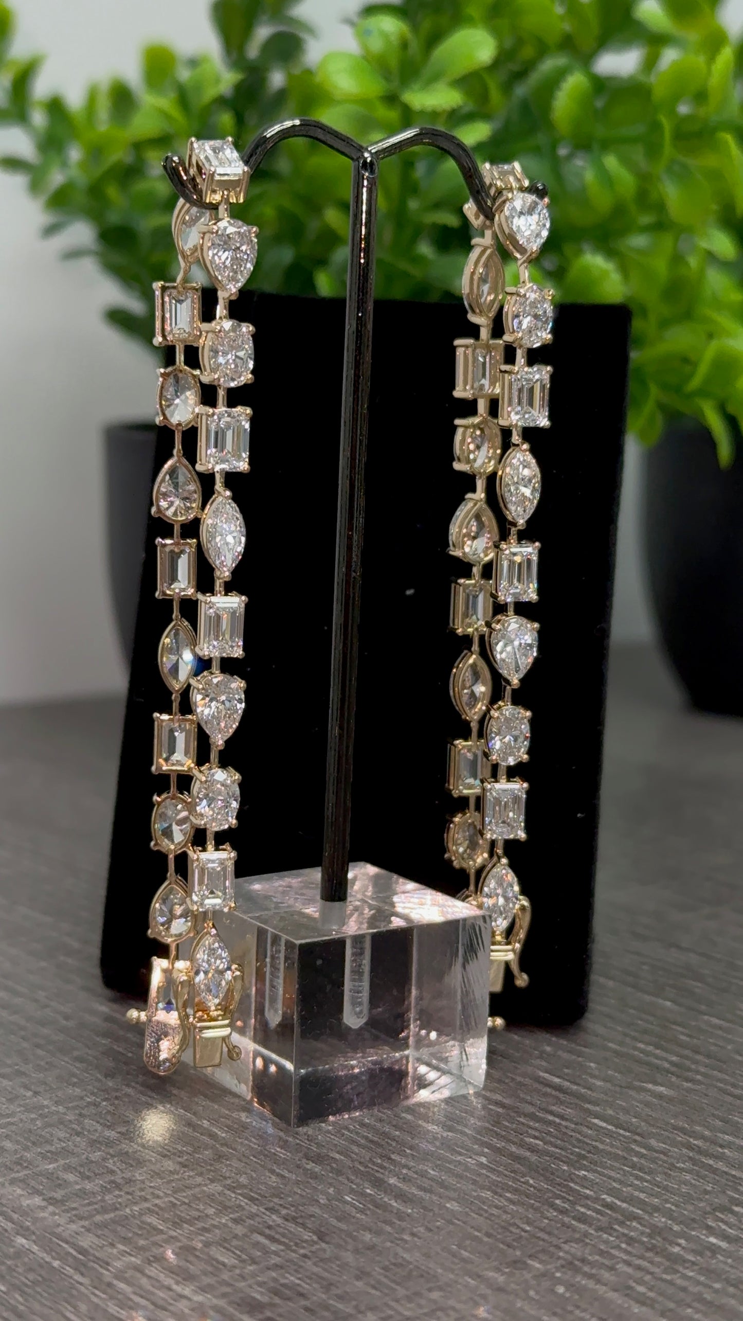 14 CT. Mixed Shape Lab Diamond Bracelet | 14K White Yellow Rose Gold Platinum | IGI Certified