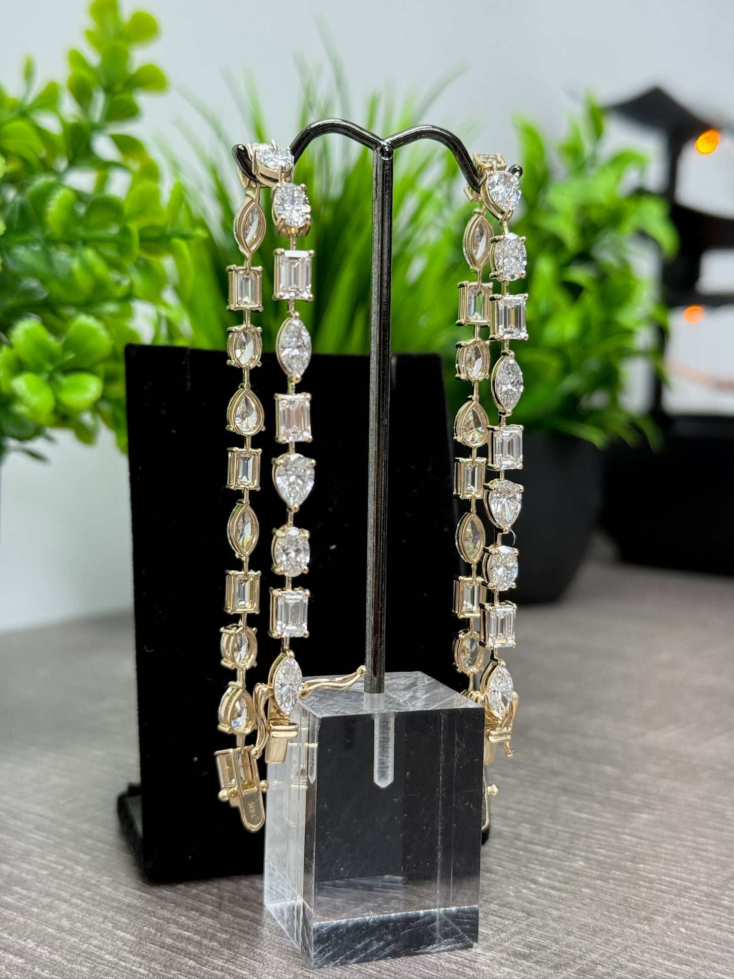 14 CT. Mixed Shape Lab Diamond Bracelet | 14K White Yellow Rose Gold Platinum | IGI Certified