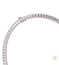 North South Emerald-Cut Lab Diamond Tennis Necklace