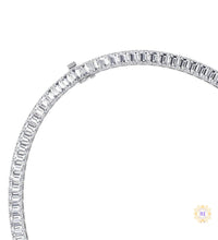 North South Emerald-Cut Lab Diamond Tennis Necklace