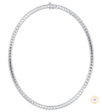 North South Emerald-Cut Lab Diamond Tennis Necklace