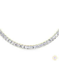 North South Emerald-Cut Lab Diamond Tennis Necklace