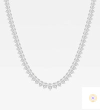 North South Pear-Cut Diamond Tennis Necklace