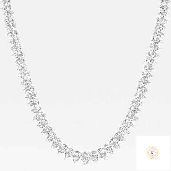 North South Pear-Cut Diamond Tennis Necklace