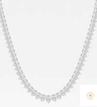North South Pear-Cut Diamond Tennis Necklace