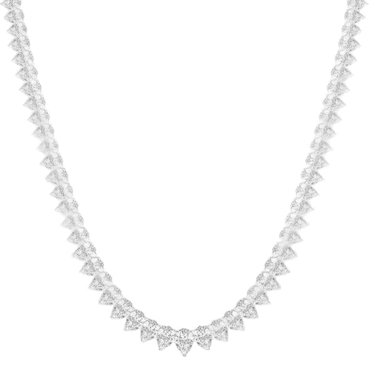 North South Pear-Cut Diamond Tennis Necklace