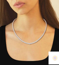 North South Pear-Cut Diamond Tennis Necklace