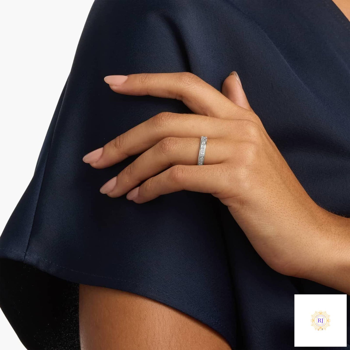 Princess-Cut Lab Diamond Channel Ring