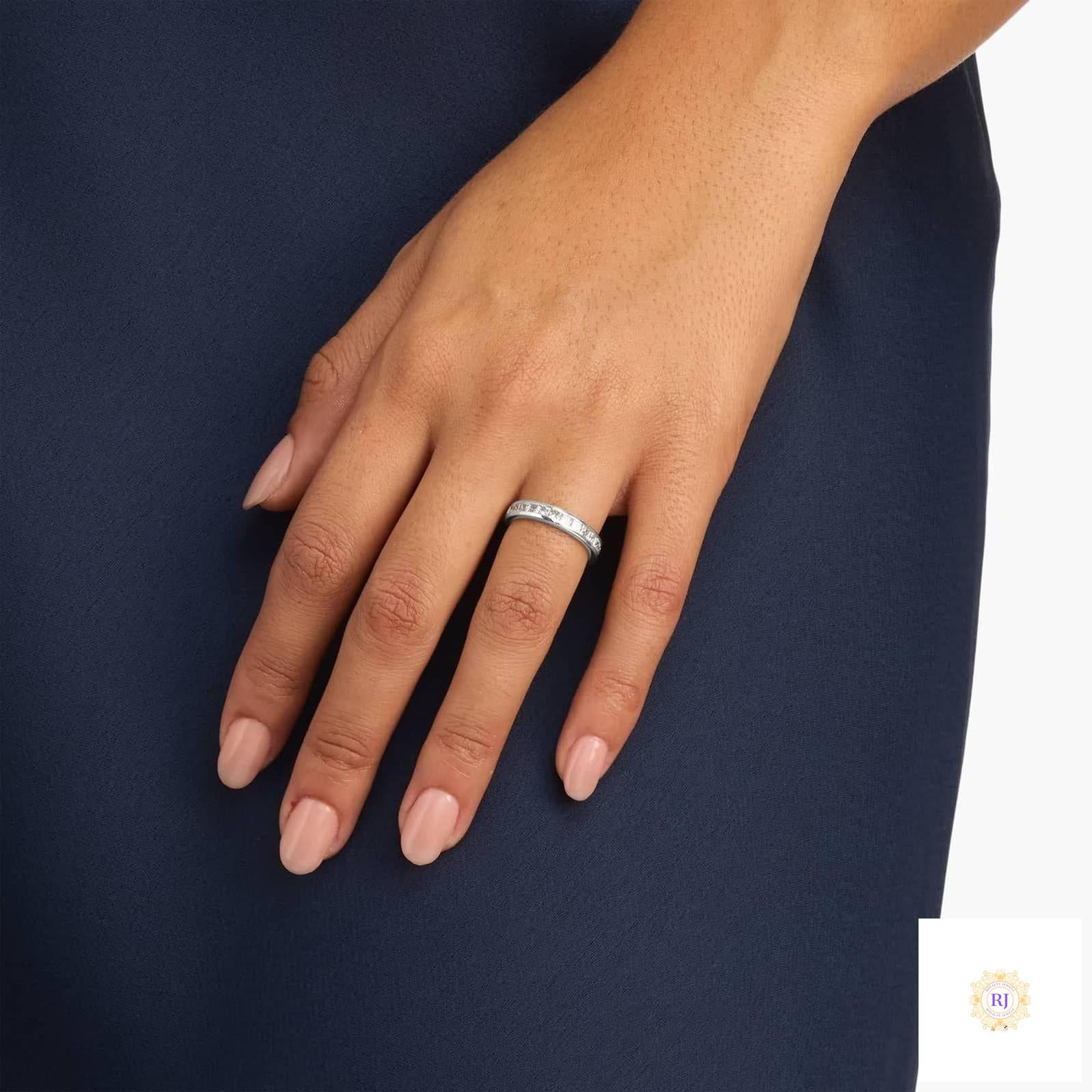 Princess-Cut Lab Diamond Channel Ring