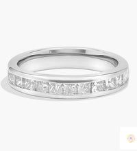 Princess-Cut Lab Diamond Channel Ring