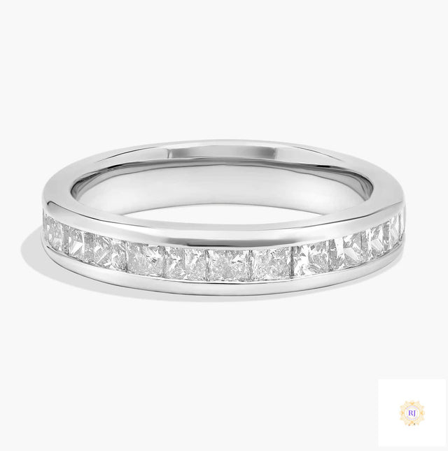Princess-Cut Lab Diamond Channel Ring