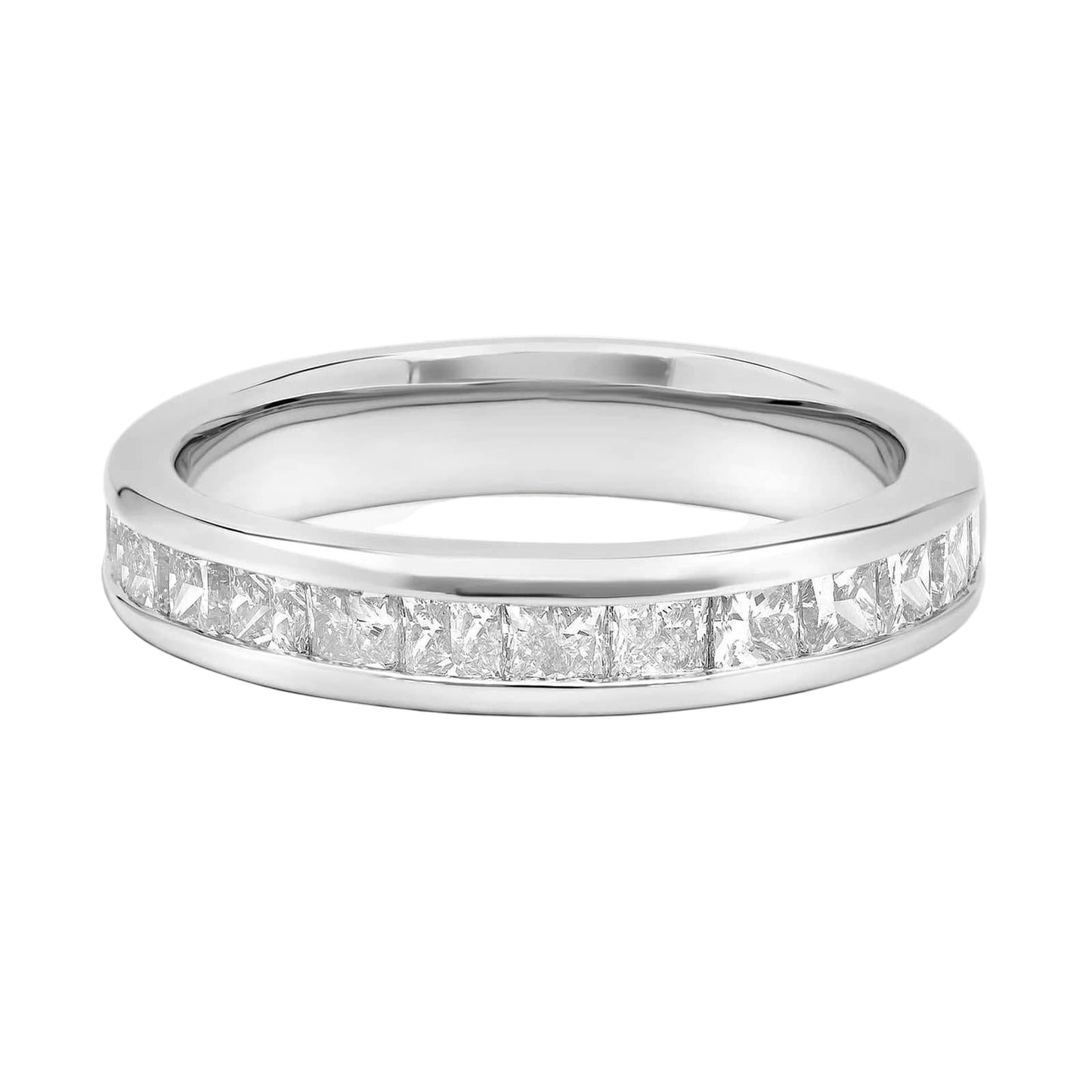 Princess-Cut Lab Diamond Channel Ring