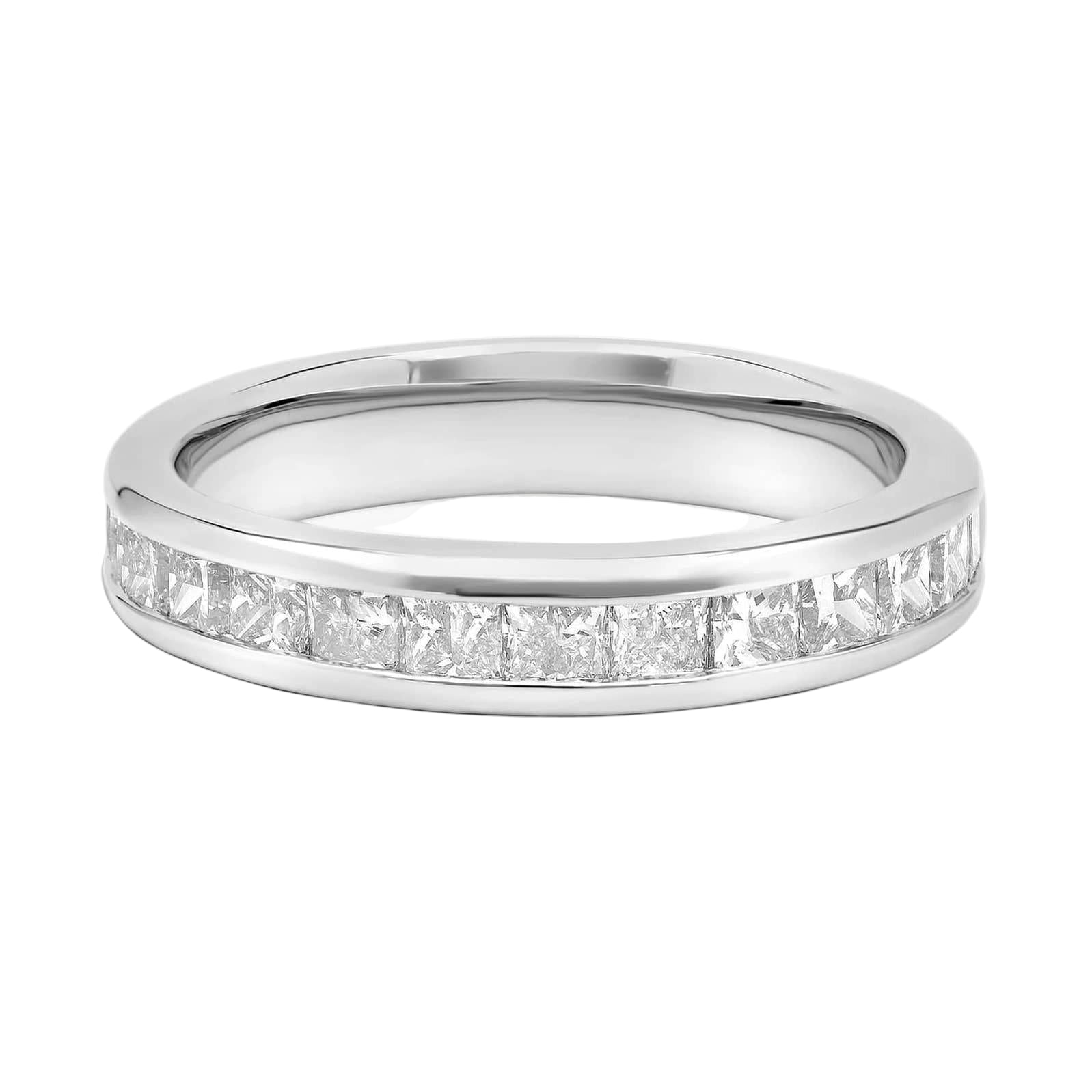 Princess-Cut Lab Diamond Channel Ring