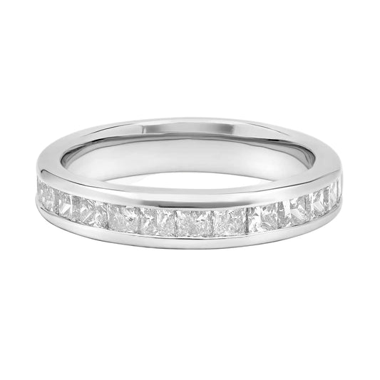 Princess-Cut Lab Diamond Channel Ring