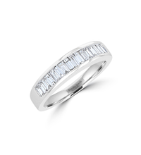 14K White Gold Baguette Diamond Wedding Band Ring