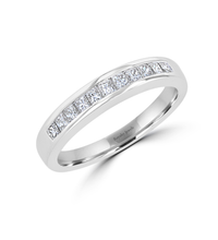 14K White Gold Princess Cut Channel Set Diamond Band