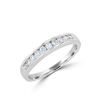 14K White Gold Round Diamond Channel Set Wedding Band