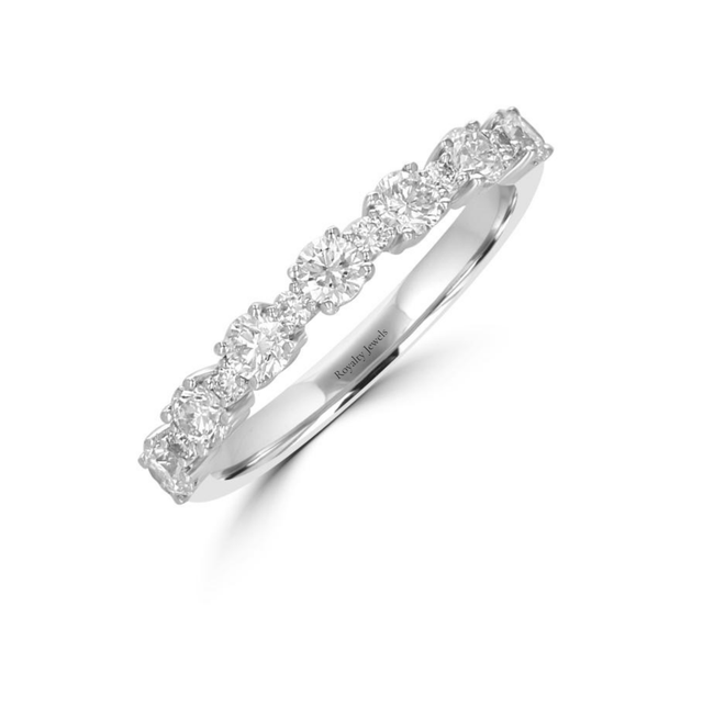 14K White Gold Lab-Grown Diamond Wedding Band Ring for Women