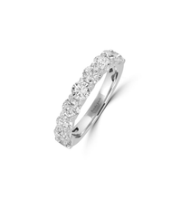 14K White Gold Wedding Band with Lab-Grown Round Cut Diamonds