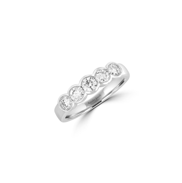 14K White Gold Bezel-Set Lab-Grown Diamond Ring for Women