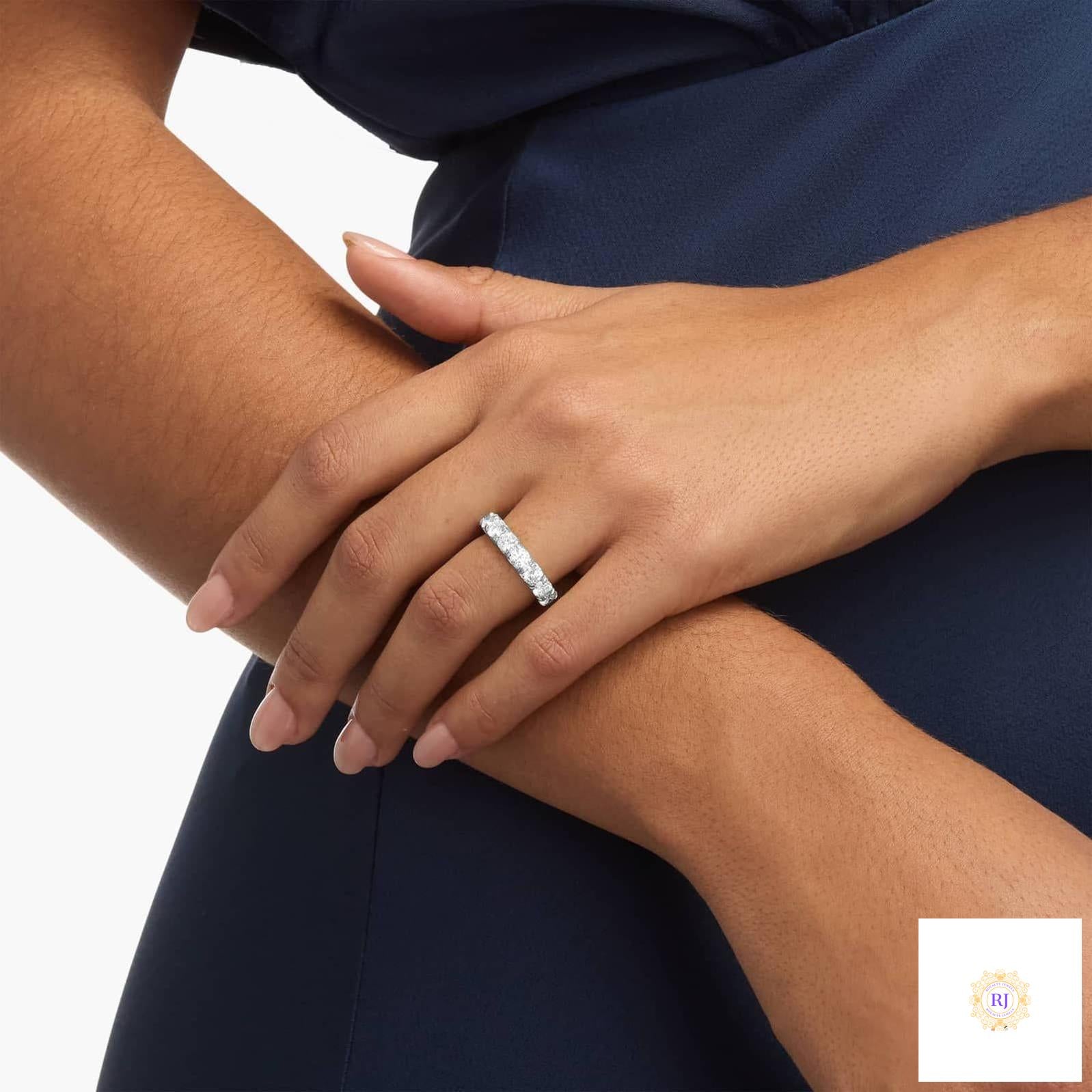 Round Lab Diamond Anniversary Band Ring