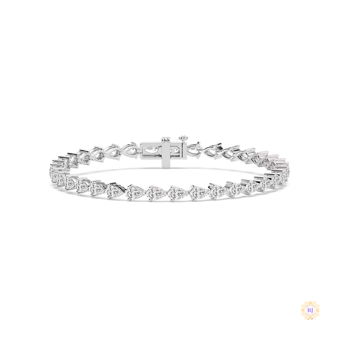 10 CT. Pear Lab Diamond Tennis Bracelet | 14K White Yellow Rose Gold Platinum | IGI Certified